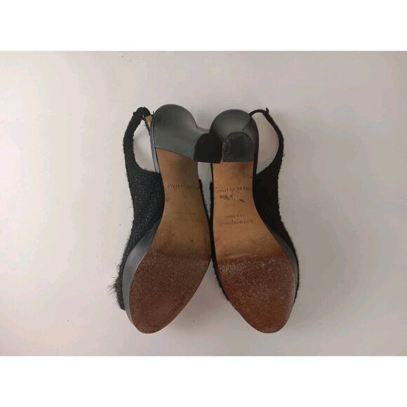 Kate Spade Womens Slingback Open Toe High Block Heels Leather Black Size 7 B - Picture 9 of 10